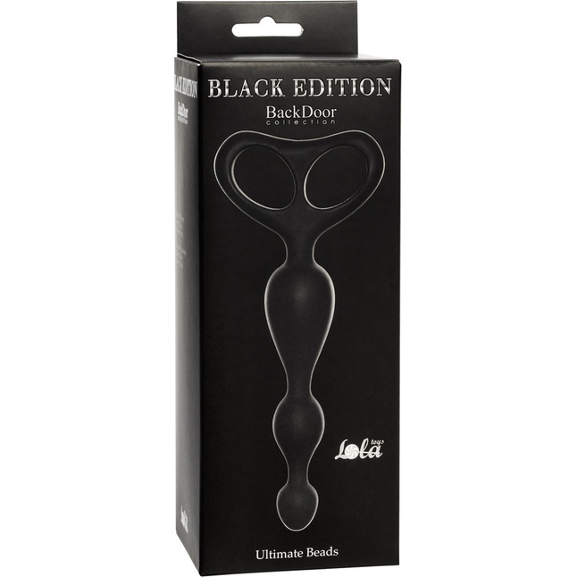 Чёрная анальная цепочка Ultimate Beads - 17 см - Back Door Collection Black Edition. Фотография 2.