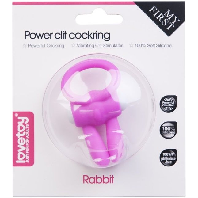 Розовое виброколечко для пениса Power Rabbit Clit Cockring. Фотография 3.