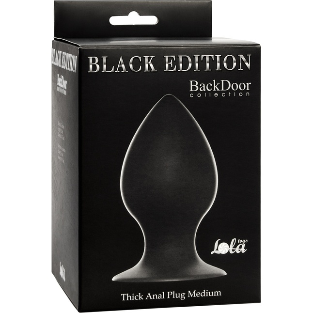 Чёрная анальная пробка Thick Anal Plug Medium - 9,5 см - Back Door Collection Black Edition. Фотография 2.