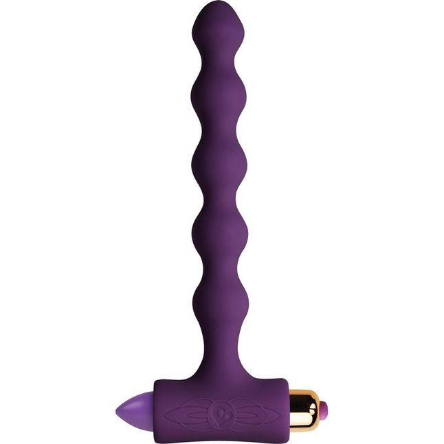 Фиолетовая анальная виброёлочка PETITE SENSATIONS PEARLS PURPLE - 16,9 см