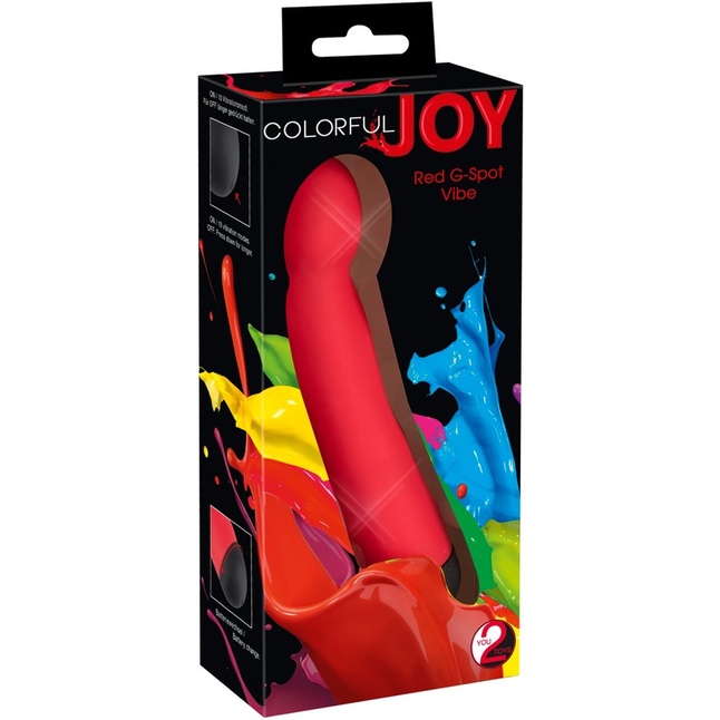 Красный вибратор с 10 режимами вибрации Colorful Joy Ripple - 16,5 см - You2Toys. Фотография 7.