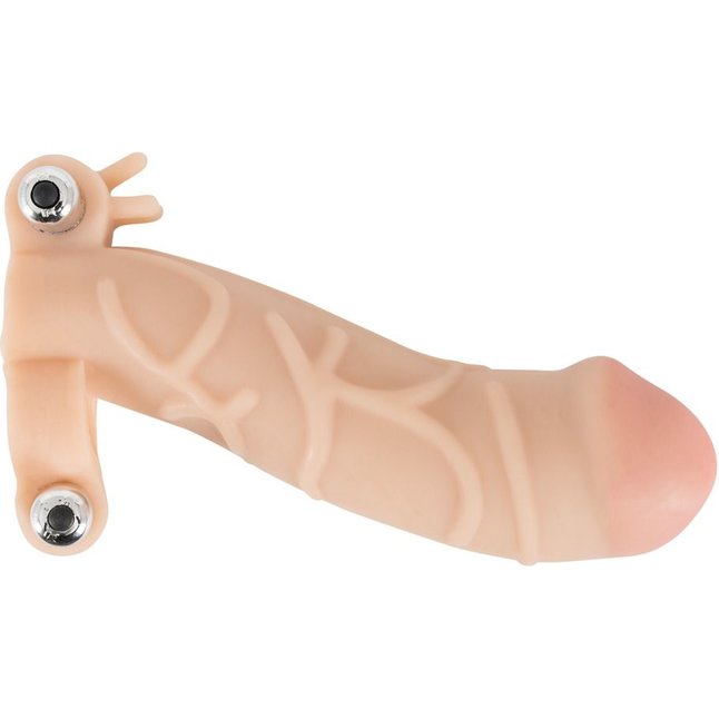 Закрытая телесная насадка на пенис с двумя виброэлементами - You2Toys