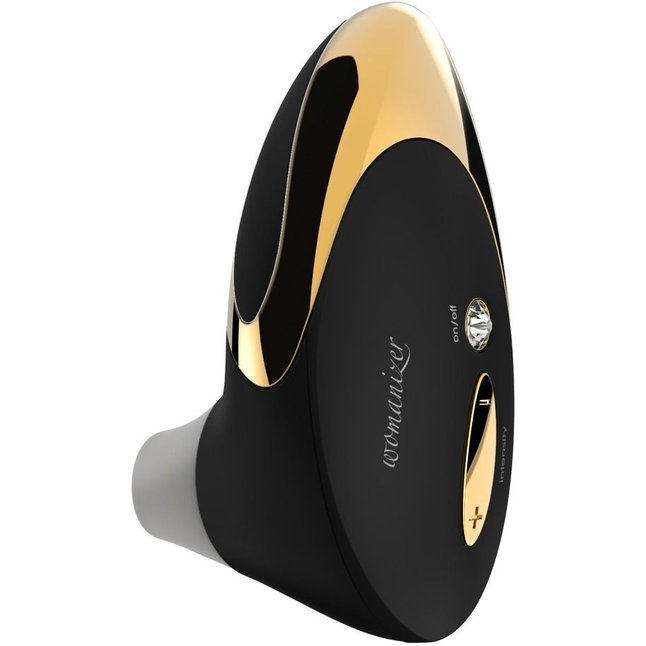 Чёрно-золотой бесконтактный вакуумный стимулятор клитора Womanizer W500 Pro. Фотография 2.