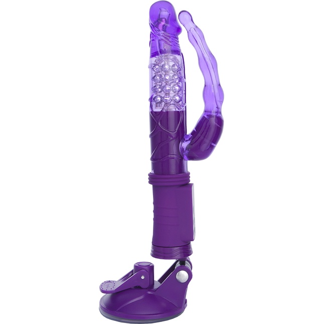 Фиолетовый анально-вагинальный вибратор на присоске A-toys. Фотография 3.