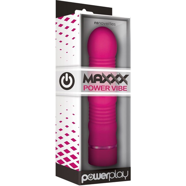 Ярко-розовый водонепроницаемый вибромассажер PowerPlay Maxx Power Vibe - 19 см - Power Play. Фотография 2.
