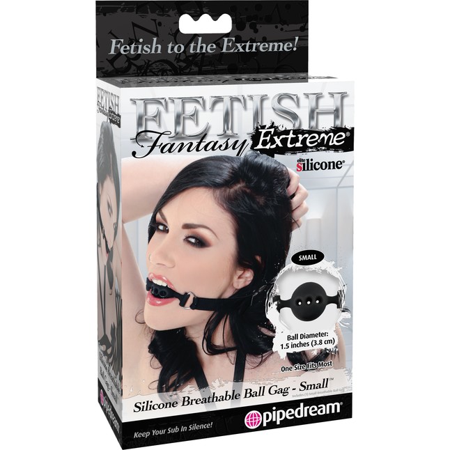 Силиконовый кляп-шар с отверстиями для дыхания Silicone Breathable Ball Gag Small - Fetish Fantasy Extreme. Фотография 3.