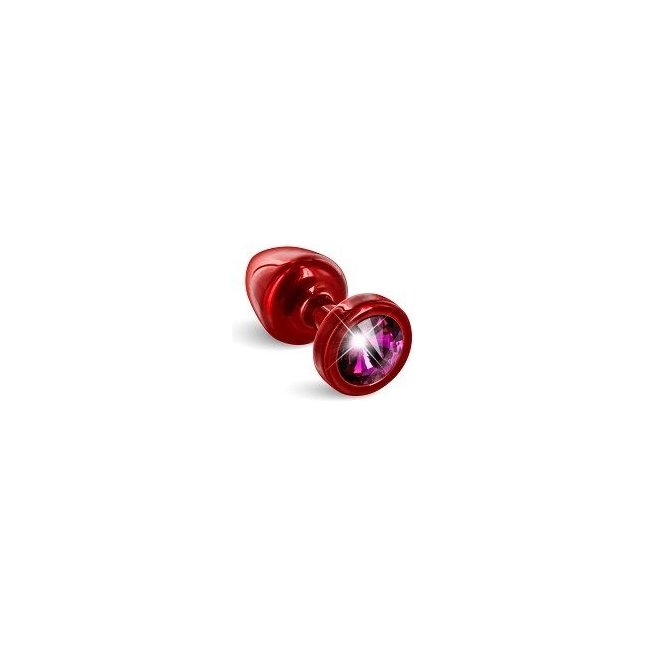 Красная пробка с малиновым кристаллом ANNI round Red T1 Fuschia - 6 см