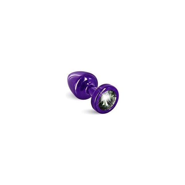 Фиолетовая пробка с черным кристаллом ANNI round Purple T1 Black Diamond - 6 см