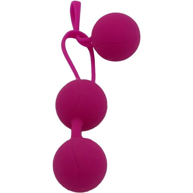 Ярко-розовый набор для тренировки вагинальных мышц Kegel Balls. Фотография 2.