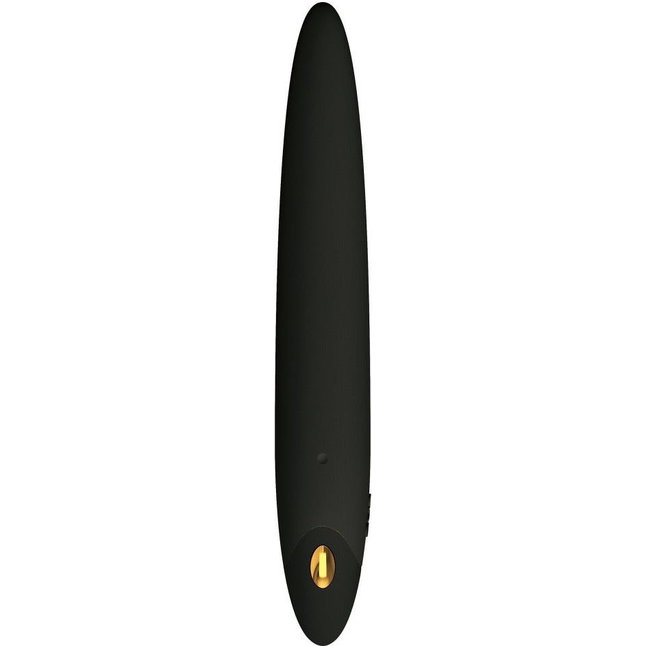 Чёрный перезаряжаемый мини-вибратор D5 - 14,5 см