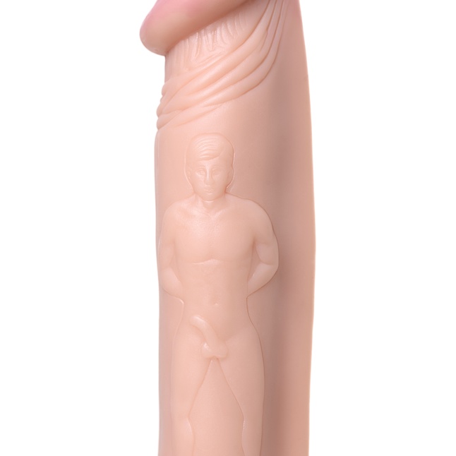 Фаллоимитатор с фигурками мужчины и женщины на стволе - 23 см - RealStick Nude. Фотография 10.