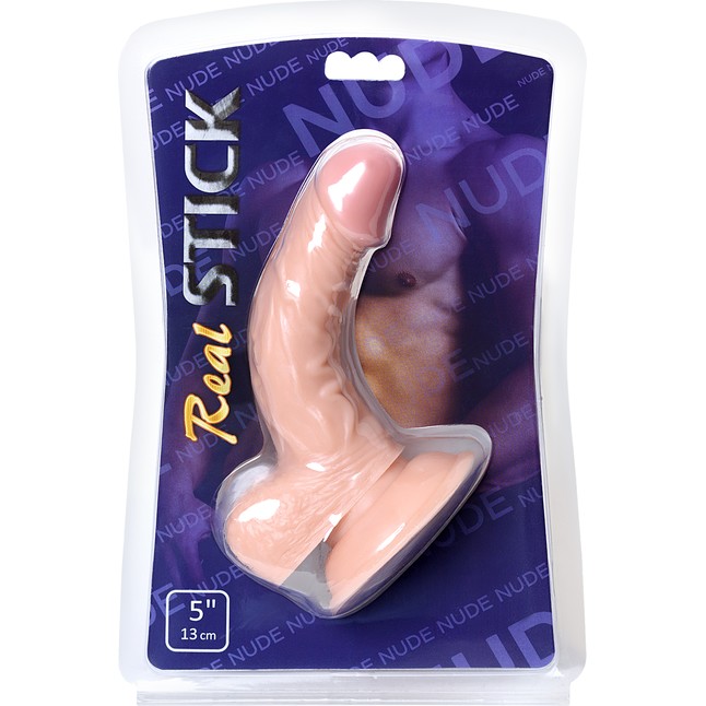 Чуть изогнутый фаллоимитатор с присоской - 15 см - RealStick Nude. Фотография 8.