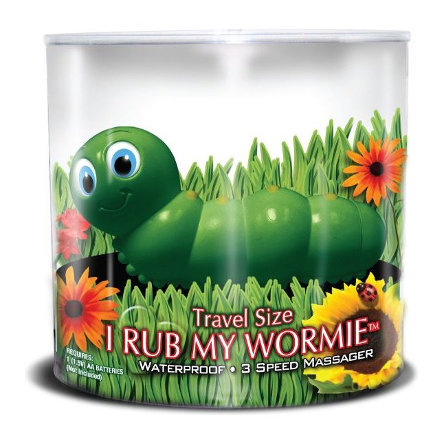 Вибратор-гусеница I Rub My Wormie Green. Фотография 3.