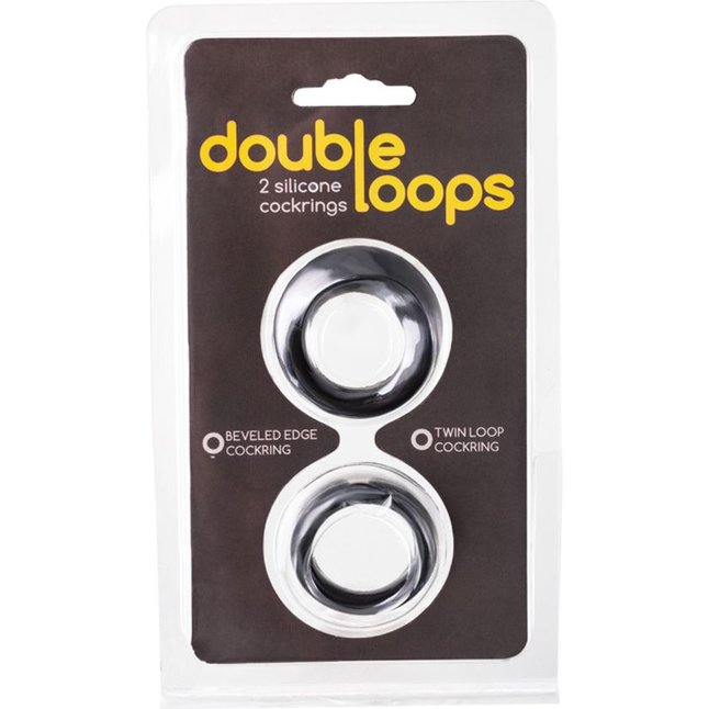 Набор из 2 черных эрекционных колец Double Loops