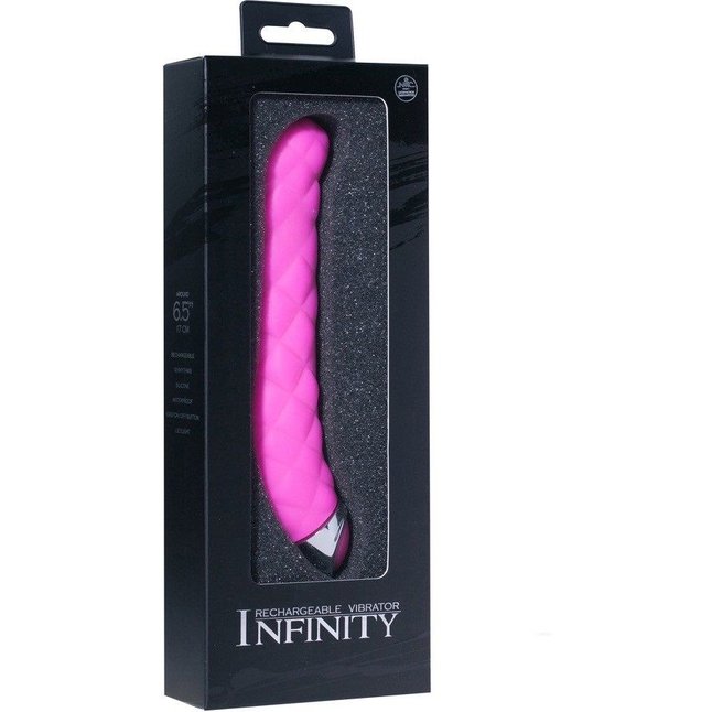Розовый вибромассажер Infinity Textured Rechargeable G-Spot Vibrator - 17 см. Фотография 2.