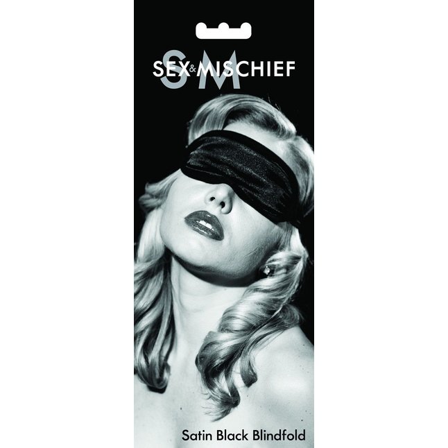 Чёрная маска на глаза Satin Blindfold - Sex   Mischief. Фотография 3.