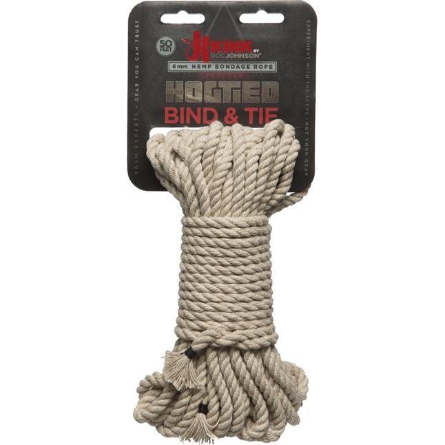 Бондажная пеньковая верёвка Kink Bind Tie Hemp Bondage Rope 50 Ft - 15 м - Kink. Фотография 2.