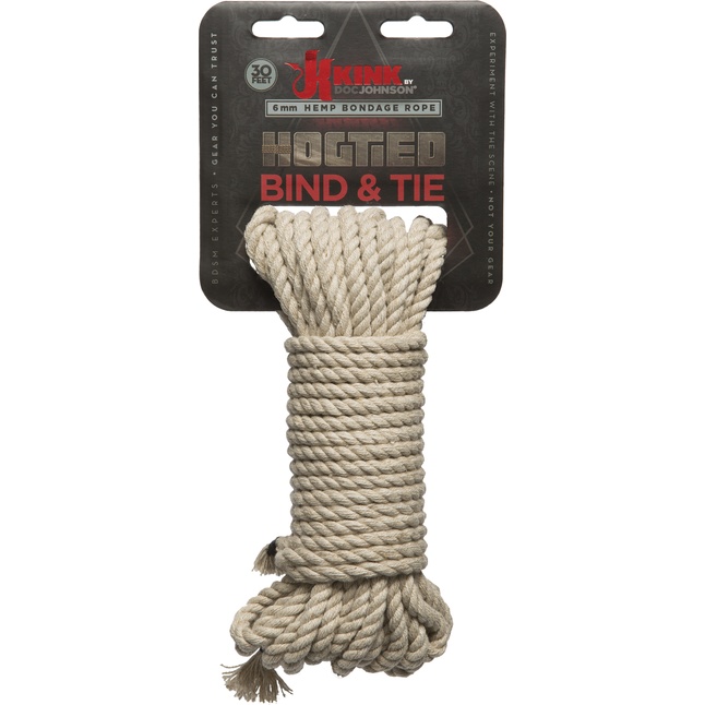 Бондажная пеньковая верёвка Kink Bind Tie Hemp Bondage Rope 30 Ft - 9,1 м - Kink. Фотография 2.