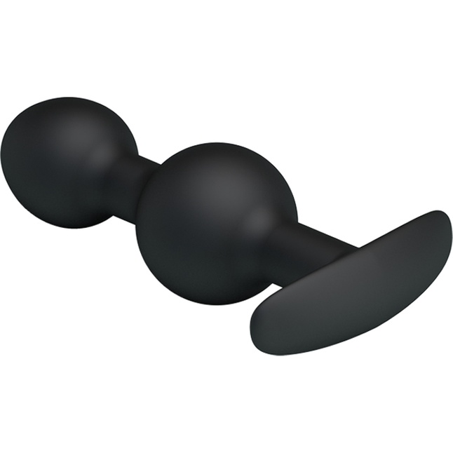 Чёрные силиконовые анальные шарики - 10,4 см - Pretty Love. Фотография 3.