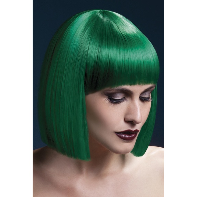 Зеленый парик со стрижкой прямой боб