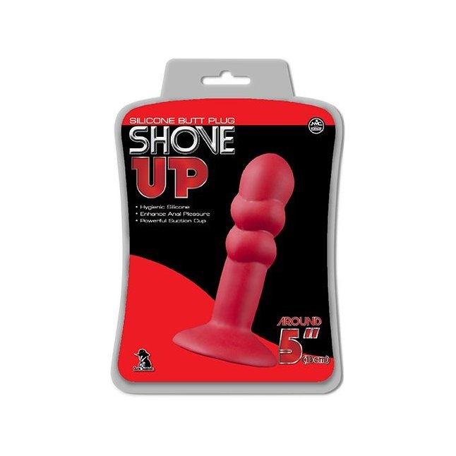 Красная анальная пробка SHOVE UP 5INCH SILICONE BUTT PLUG RED - 12,7 см - Shove up. Фотография 3.