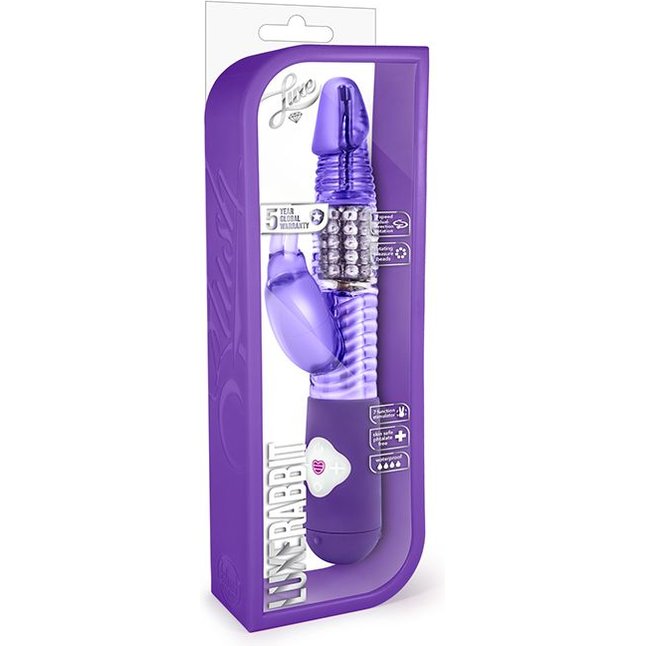 Фиолетовый вибратор с клиторальной стимуляцией Luxe Rabbit - 26 см - Luxe. Фотография 2.