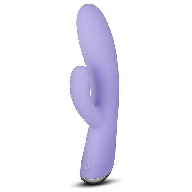 Фиолетовый вибратор с клиторальной стимуляцией Cecilia - 18,7 см