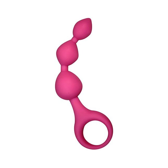 Розовая анальная цепочка TRIBALL PINK - 15 см