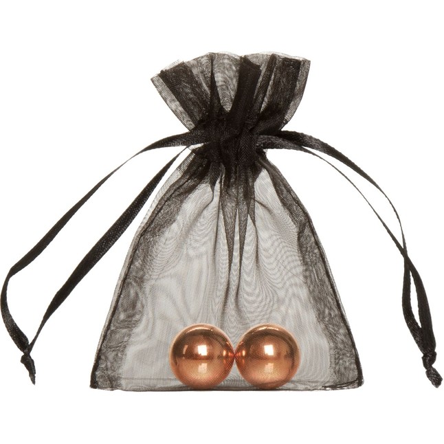 Золотистые вагинальные шарики Entice Weighted Kegel Balls - Entice. Фотография 2.