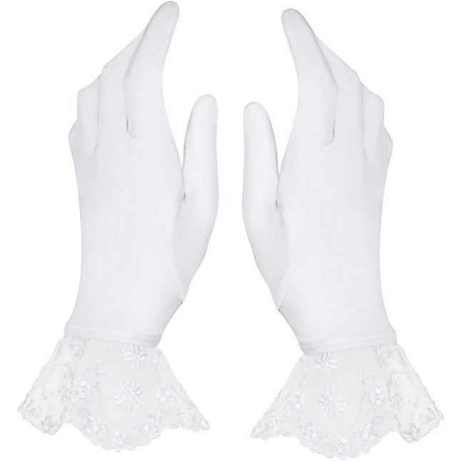Короткие перчатки Etheria с оборками из тонкого цветочного кружева - Sexy. Фотография 2.