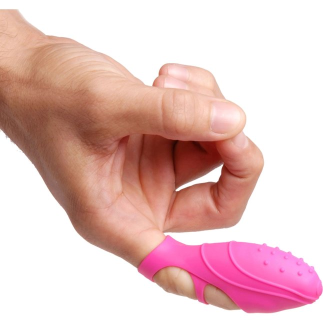 Розовая насадка на палец с вибрацией Bang Her Silicone G-Spot Finger Vibe - Frisky. Фотография 3.