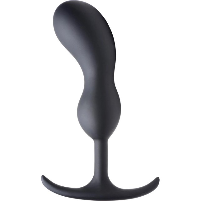 Черный массажер простаты с утяжелителями Premium Silicone Weighted Prostate Plug Large - 18,8 см - Heavy hitters