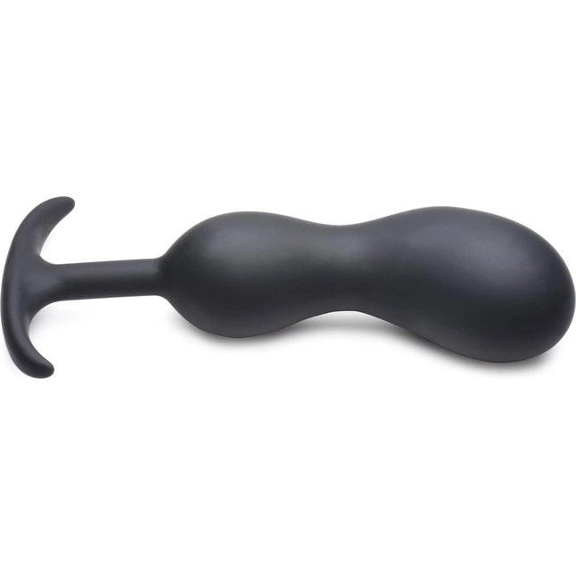 Черный массажер простаты с утяжелителями Premium Silicone Weighted Prostate Plug XL - 20,8 см - Heavy hitters. Фотография 2.