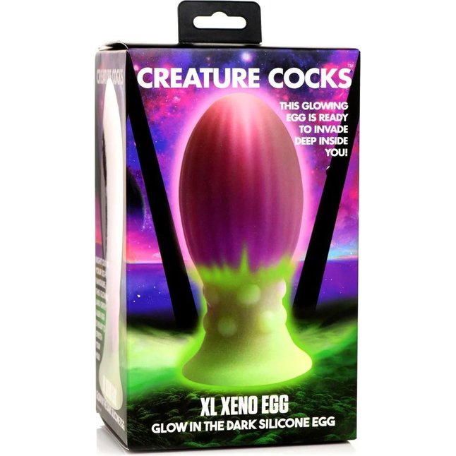 Розовая пробка-яйцо XL Xeno Egg - 17,6 см - Creature Cocks. Фотография 5.