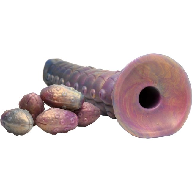 Фантазийный фаллоимитатор Deep Invader Tentacle Ovipositor Silicone Dildo with Eggs - 22,9 см - Creature Cocks. Фотография 2.