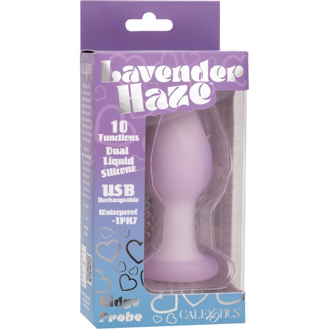 Сиреневая анальная пробка Ridge Probe с вибрацией - 9,5 см - Lavender Haze. Фотография 7.