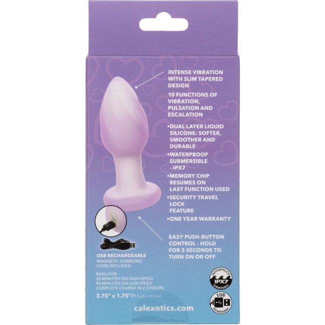 Сиреневая анальная пробка Ridge Probe с вибрацией - 9,5 см - Lavender Haze. Фотография 8.