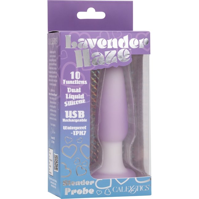 Сиреневая анальная пробка Slender Probe с вибрацией - 11,5 см - Lavender Haze. Фотография 5.