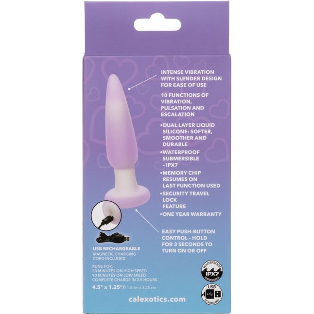 Сиреневая анальная пробка Slender Probe с вибрацией - 11,5 см - Lavender Haze. Фотография 6.