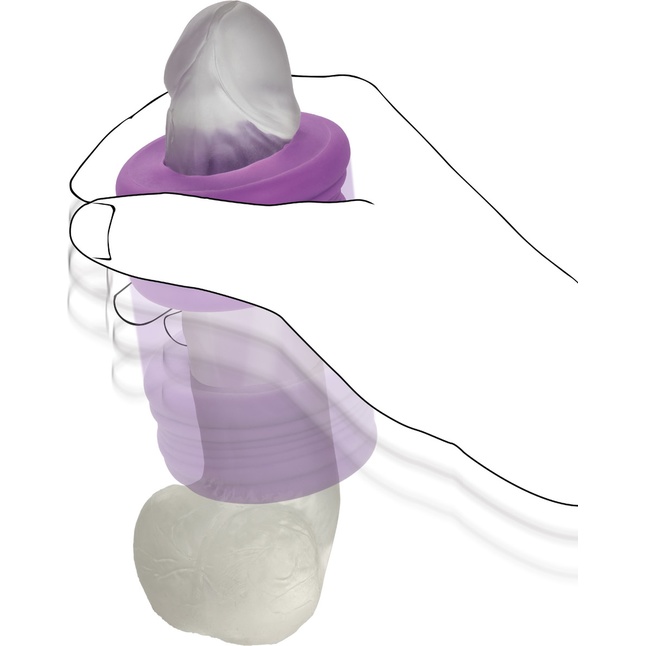 Фиолетовый мастурбатор-бампер из жидкого силикона Dirty Luv - Slop Top. Фотография 7.