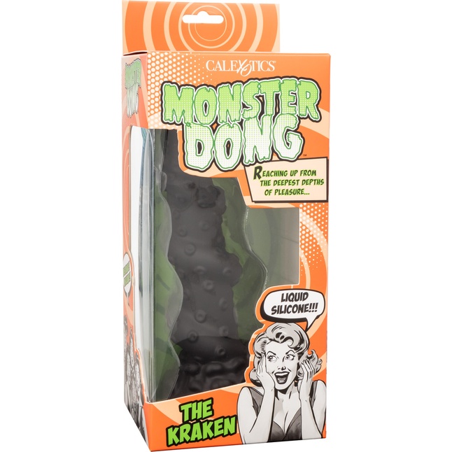 Черный фантазийный фаллоимитатор The Kraken - 20,2 см - Monster Dong. Фотография 7.
