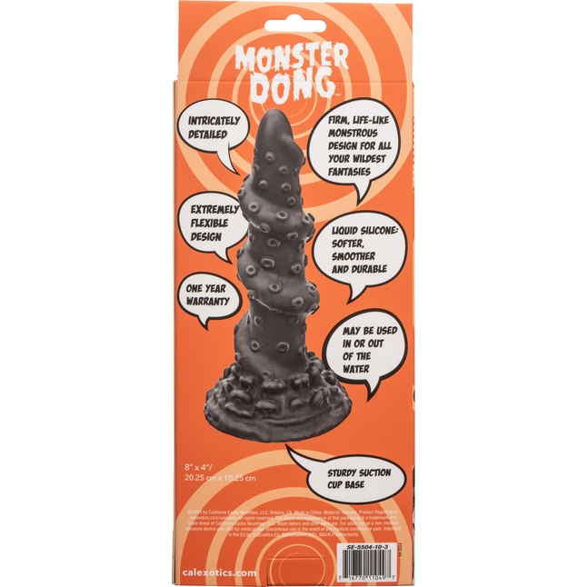 Черный фантазийный фаллоимитатор The Kraken - 20,2 см - Monster Dong. Фотография 8.