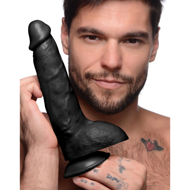 Черный фаллоимитатор Beefy Brad 9’’ Dildo with Balls - 22,4 см - Master cock. Фотография 7.