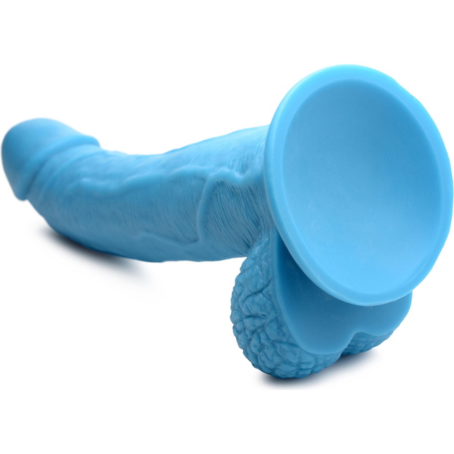 Голубой фаллоимитатор на присоске 7.5 Dildo with Balls - 21,5 см - Pop Peckers. Фотография 6.