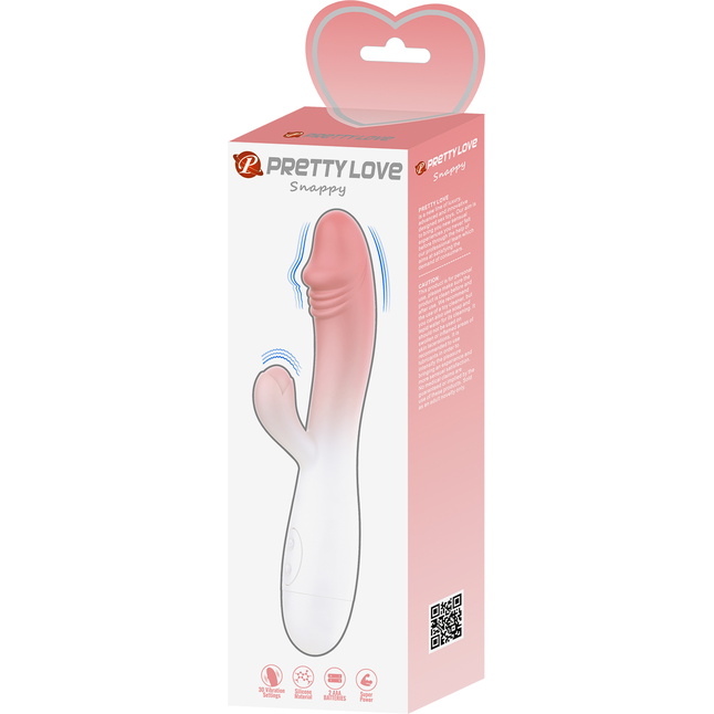 Розово-белый вибромассажёр-кролик Snappy - 19 см - Pretty Love. Фотография 10.