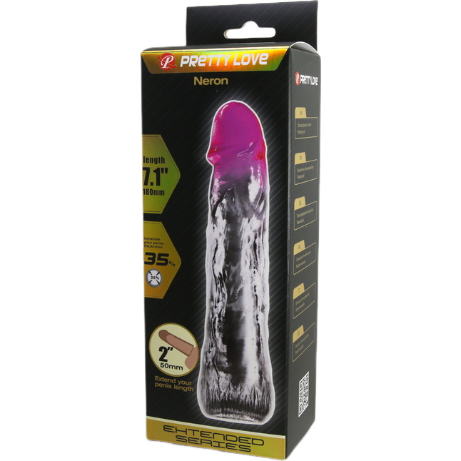 Прозрачная насадка-удлинитель Neron - 18 см - Pretty Love. Фотография 7.