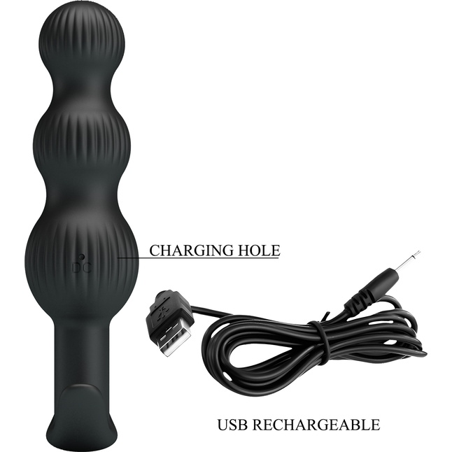 Черный анальный вибростимулятор Sidney - 10,9 см - Pretty Love. Фотография 9.