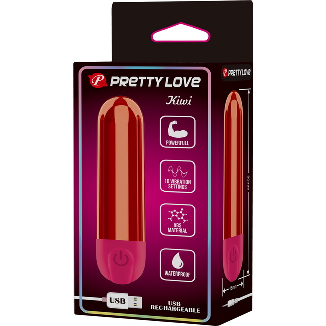 Красная перезаряжаемая вибропуля Kiwi - Pretty Love. Фотография 9.