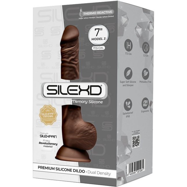 Коричневый фаллоимитатор SILEXD Model 3 7 - 17,5 см - SILEXD. Фотография 2.