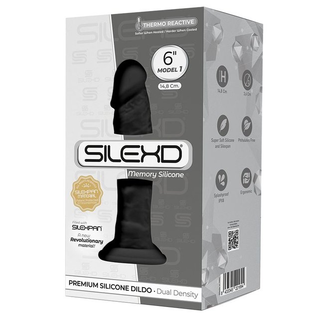 Черный фаллоимитатор Model 1 - 14,8 см - SILEXD. Фотография 2.